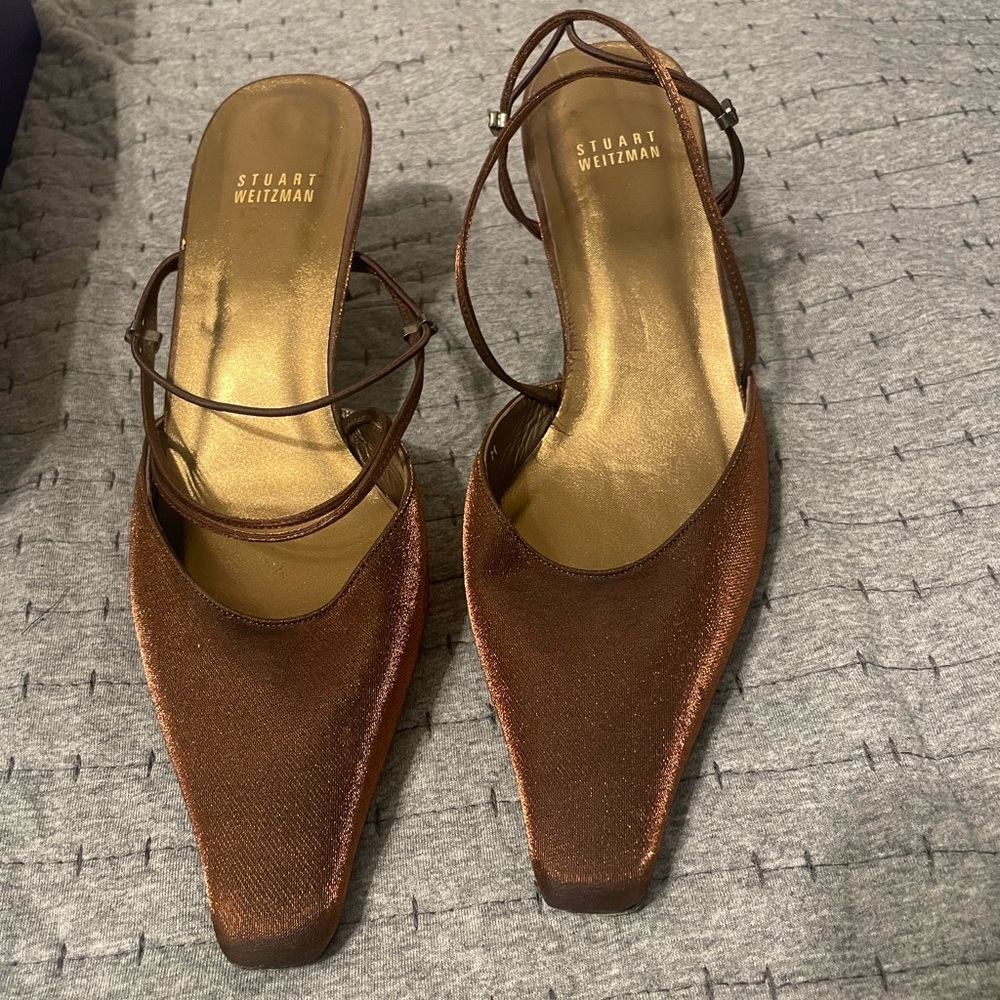 Stewart Weitzman bronze dress shoes